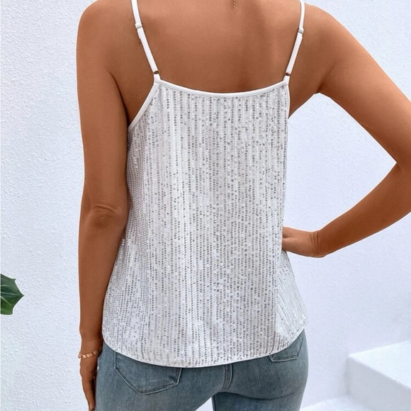 Luxe chain detail sequins cami top - Picture 3 of 6